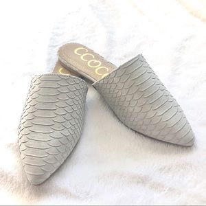 Light Grey Python Mules